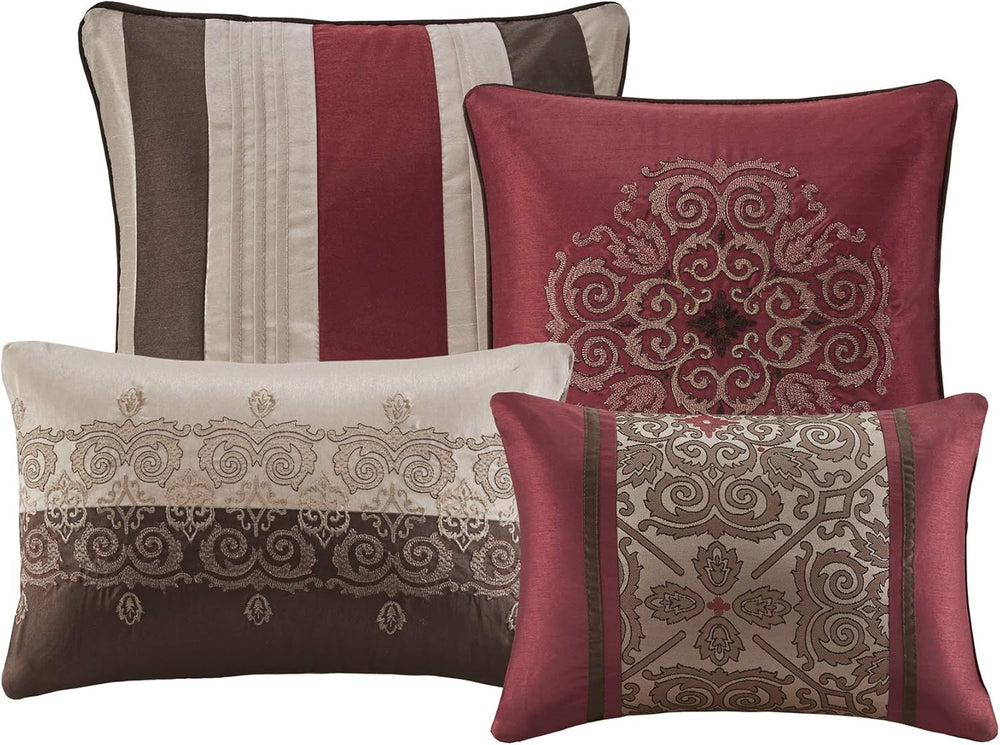 Madison Park Essentials King Comforter Set, 24 Piece Room in a Bag Red