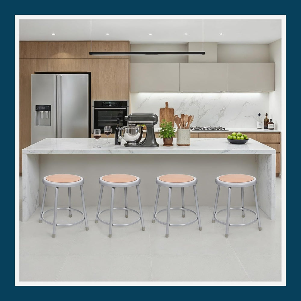 OEF Furnishings OEF6218/2 Preassembled Commercial Steel Round Stool with Maso...
