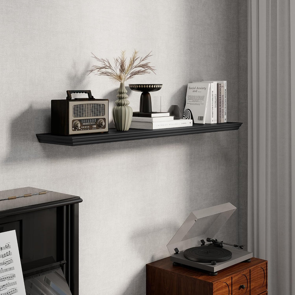 Fun Memories Floating Shelves 48 Inch Long, 9.3 Inch Deep Classic Crown Moldi...