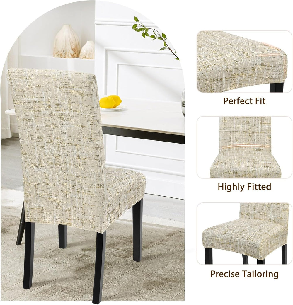 SearchI Dining Room Chair Covers Set of 8, Stretch Printed Parsons Chair Slip...