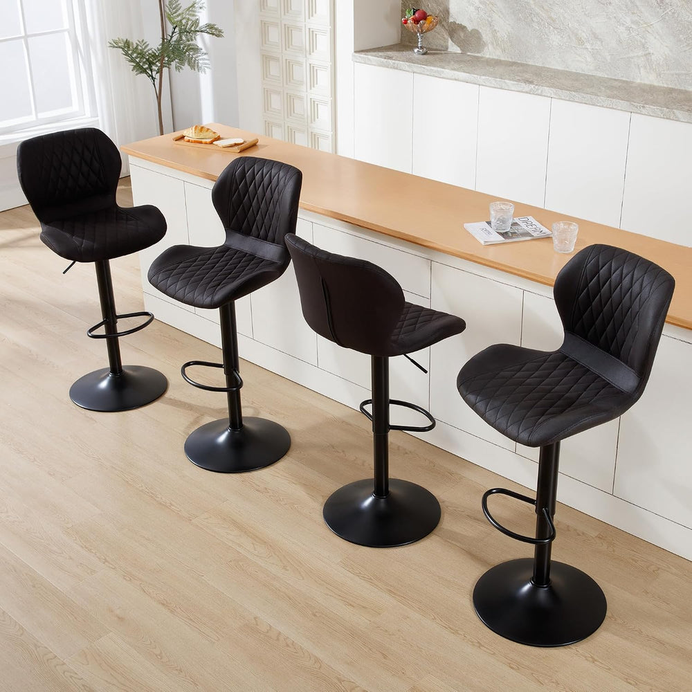 Modern Bar Stools, Swivel Barstools Counter Height with High Backrest, Adjust...