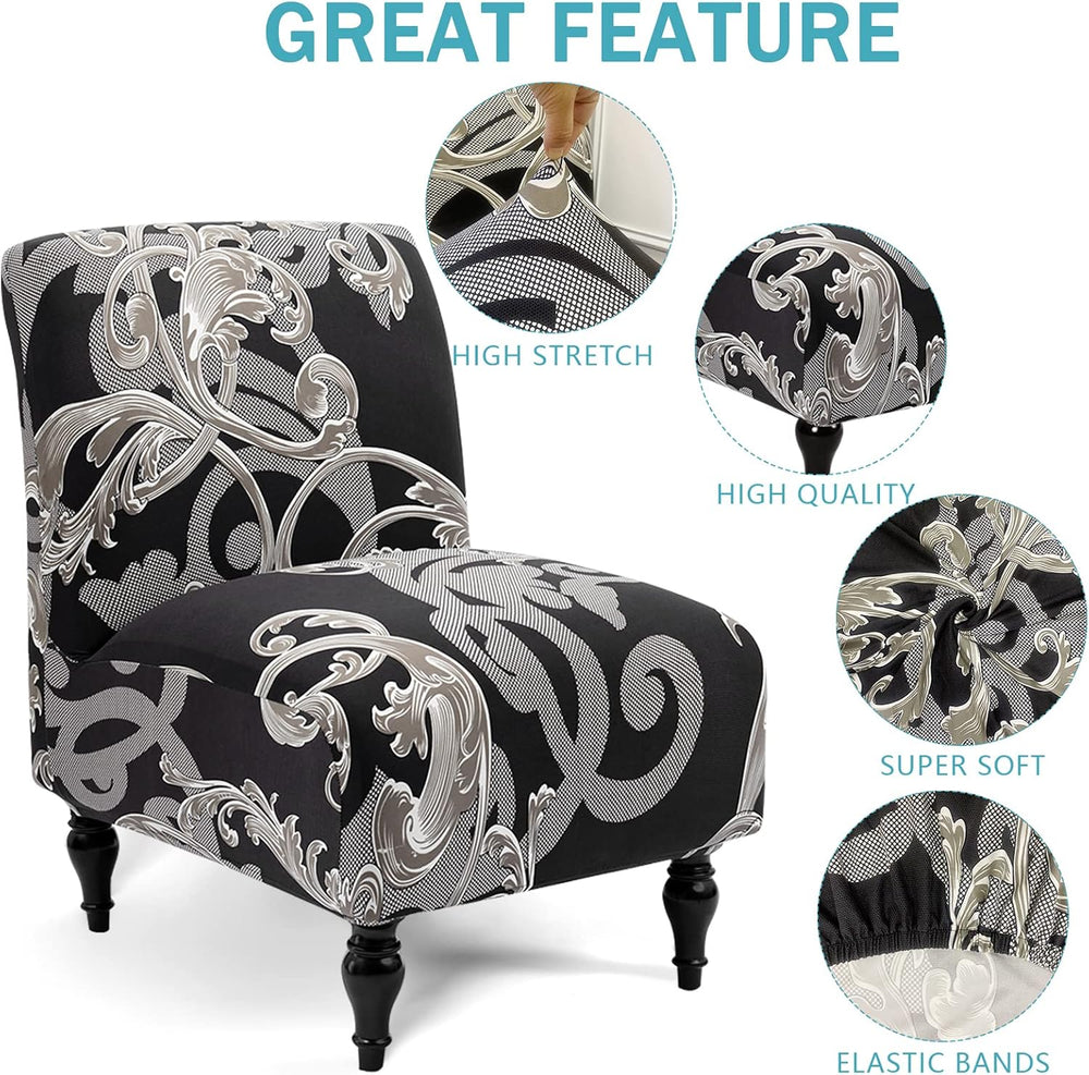 Iauddy Armless Accent Slipper Chair Cover Slipcover,Stretch Spandex Removable...