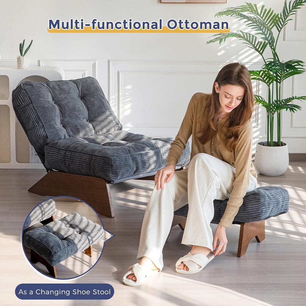 MAXYOYO Accent Chair with Ottoman, Lounge Chair with Adjustable Backrest