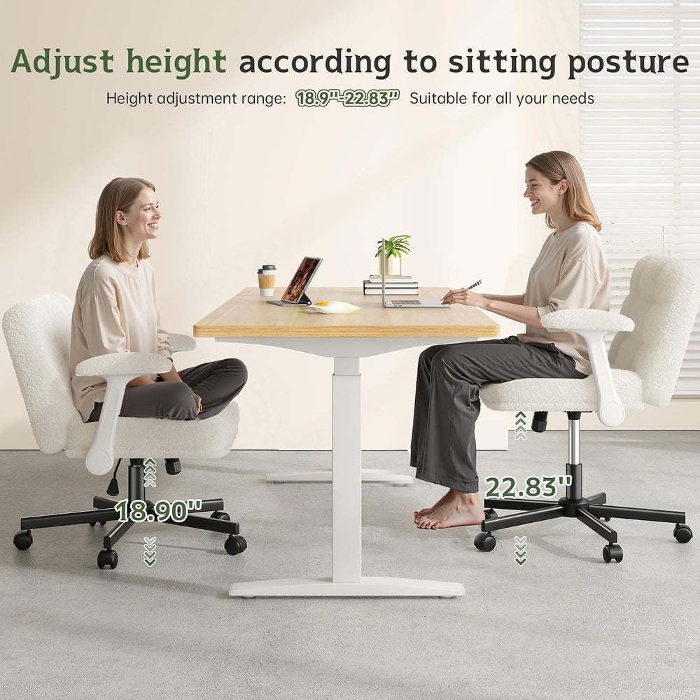 DurayLoly Criss Cross Chair with Wheels & Flip-Up Arms, Height Adjustable