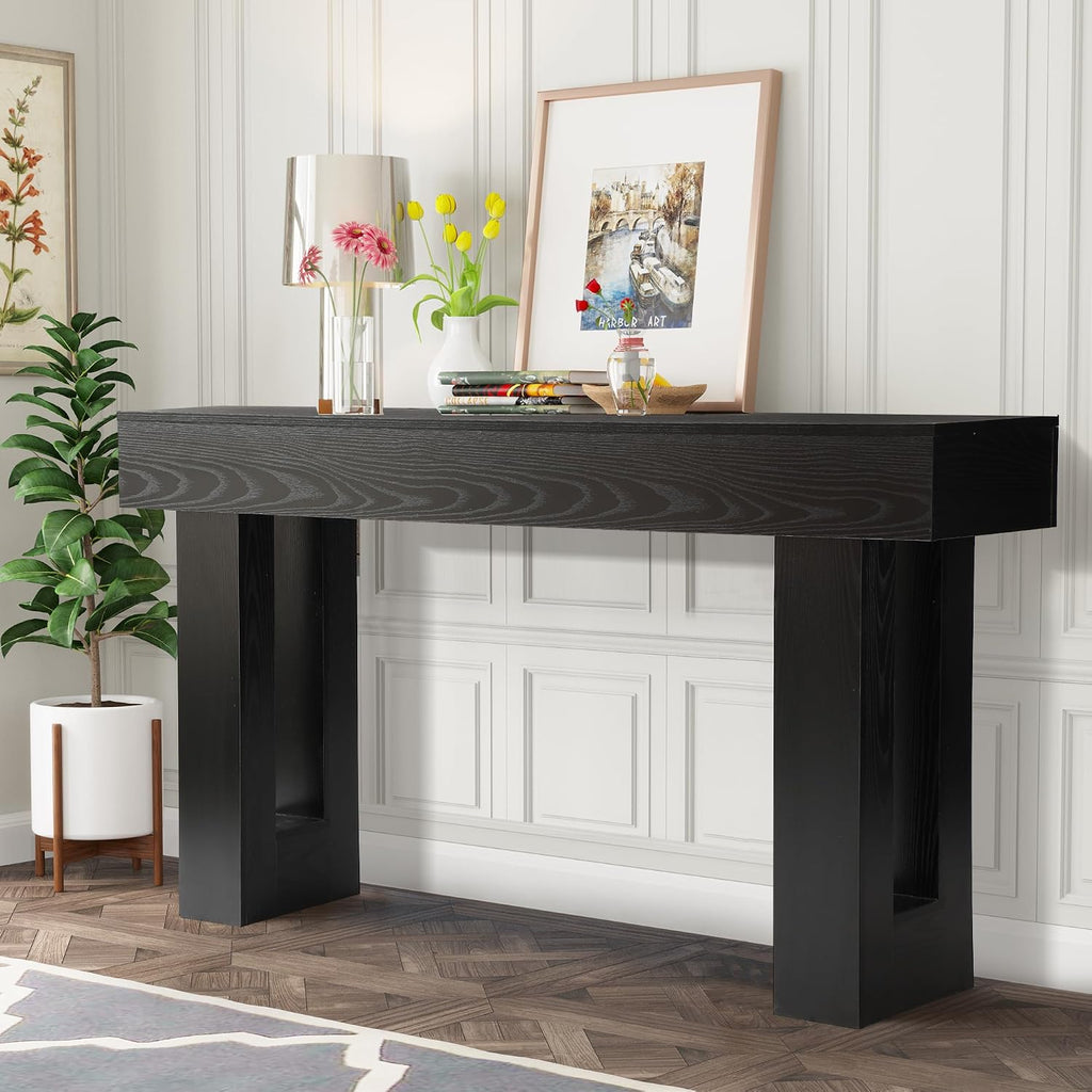 Depeht 63" Long Entryway Console Table, Wooden Sofa Behind Couch Table
