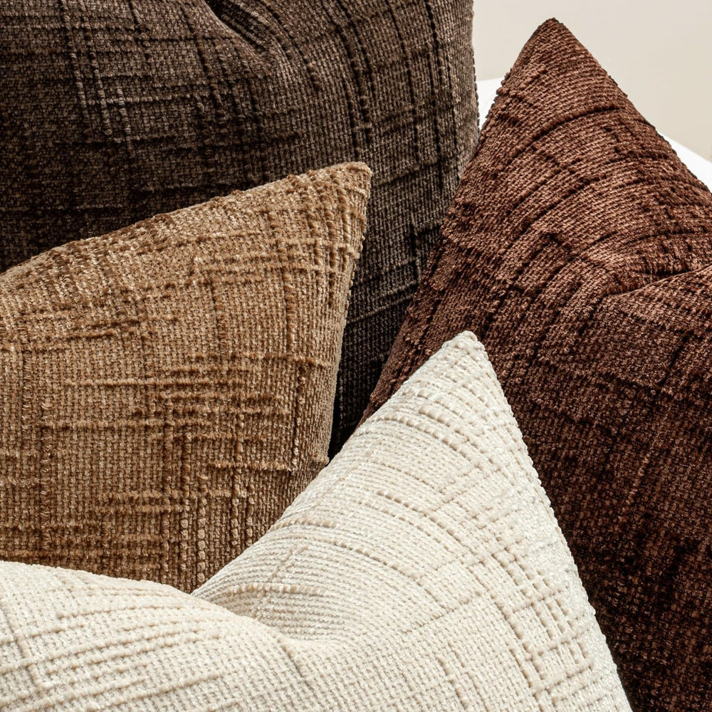MIULEE Texture Chenille Decorative Throw Pillow Covers Dark Brown 18x18