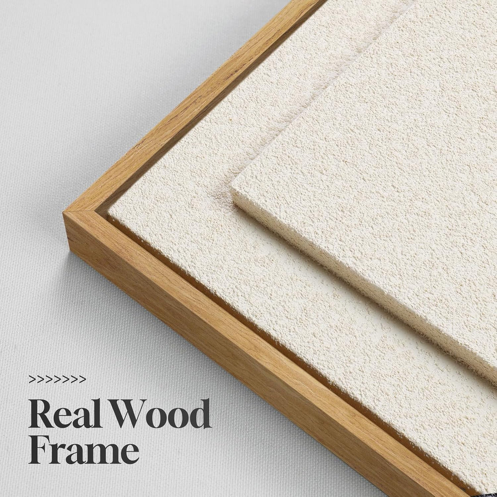 Framed 3D Textured Wall Art, Modern Abstract Artwork for Walls (White)