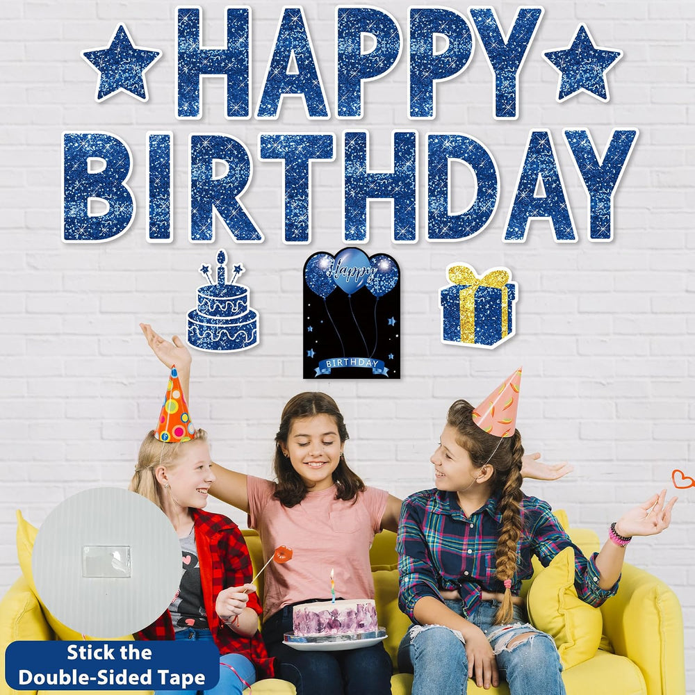 18 Pcs Happy Birthday Yard Sign with Stakes, Happy Birthday Yard Sign with 49...