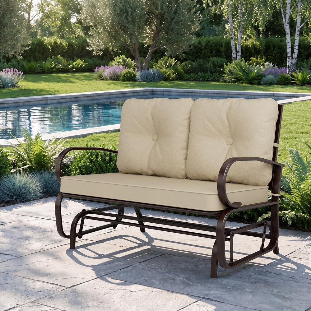 Incbruce Outdoor Glider Rocking Chair Patio Glider Bench for 2 Person, Porch ...