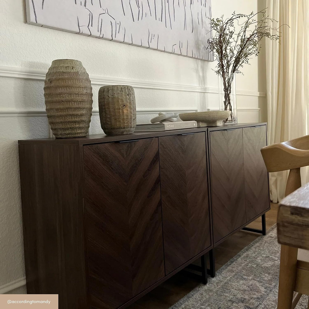 Nathan James Enloe Modern Sideboard Buffet Storage Accent Cabinet with Doors ...