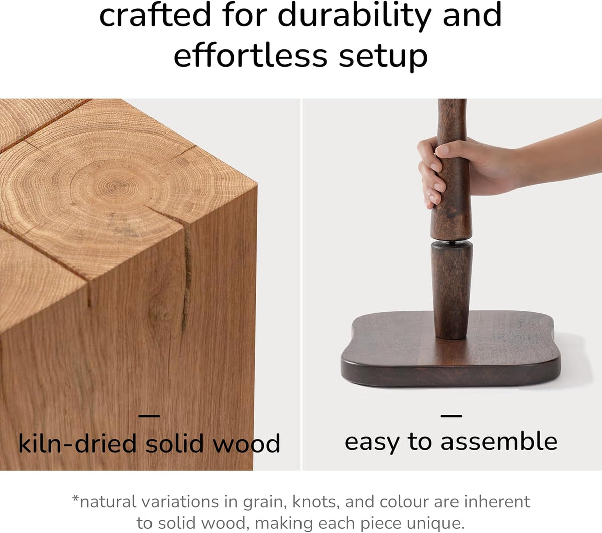 MH London Destiny Drink Table - 22" High Solid Mango Wood Pedestal Side Table - Minimalist Handmade Espresso Accent Table for Small Spaces