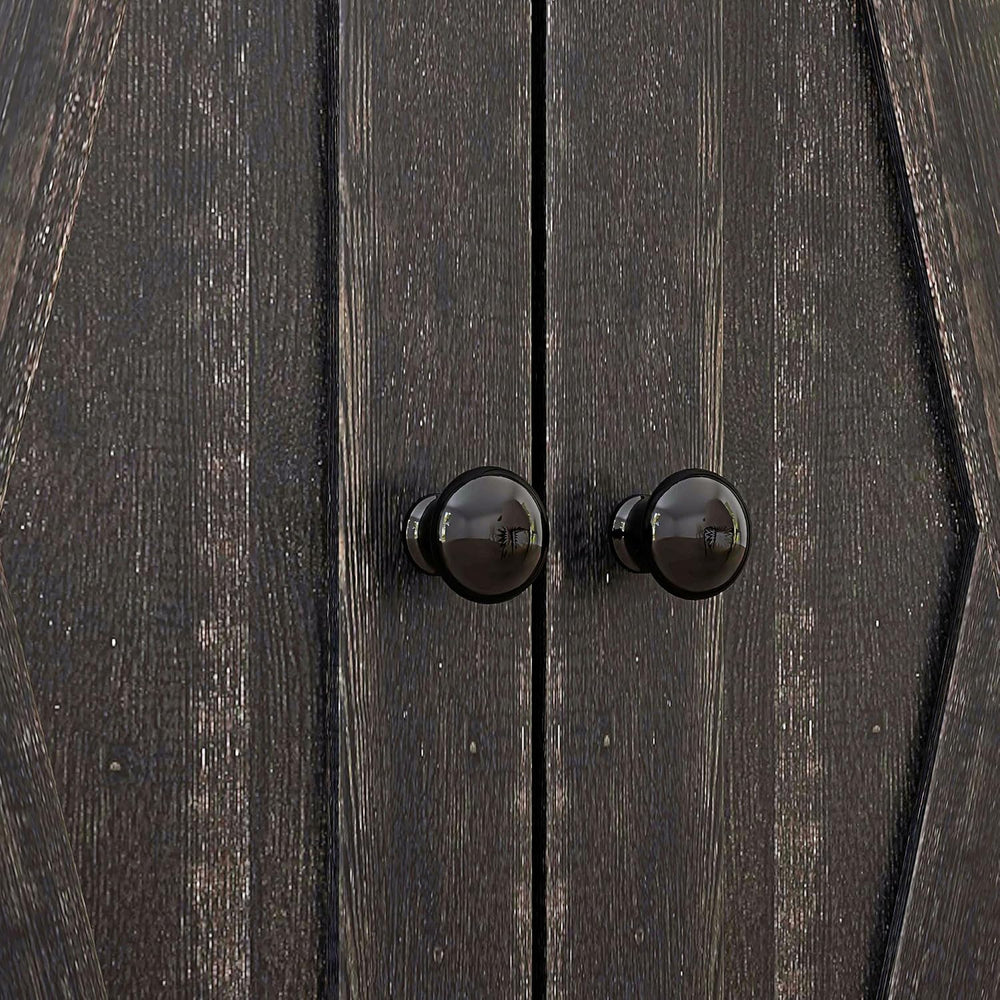 HOMCOM Farmhouse Barn Door Accent Cabinet with Double Doors Dark Brown