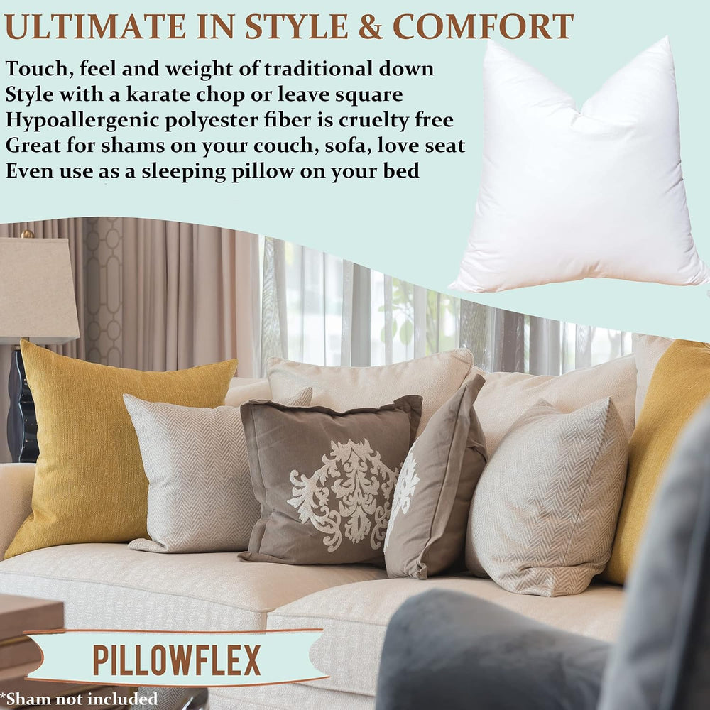 Pillowflex Synthetic Down Pillow Insert 18x18 in - Karate Chop Pillow