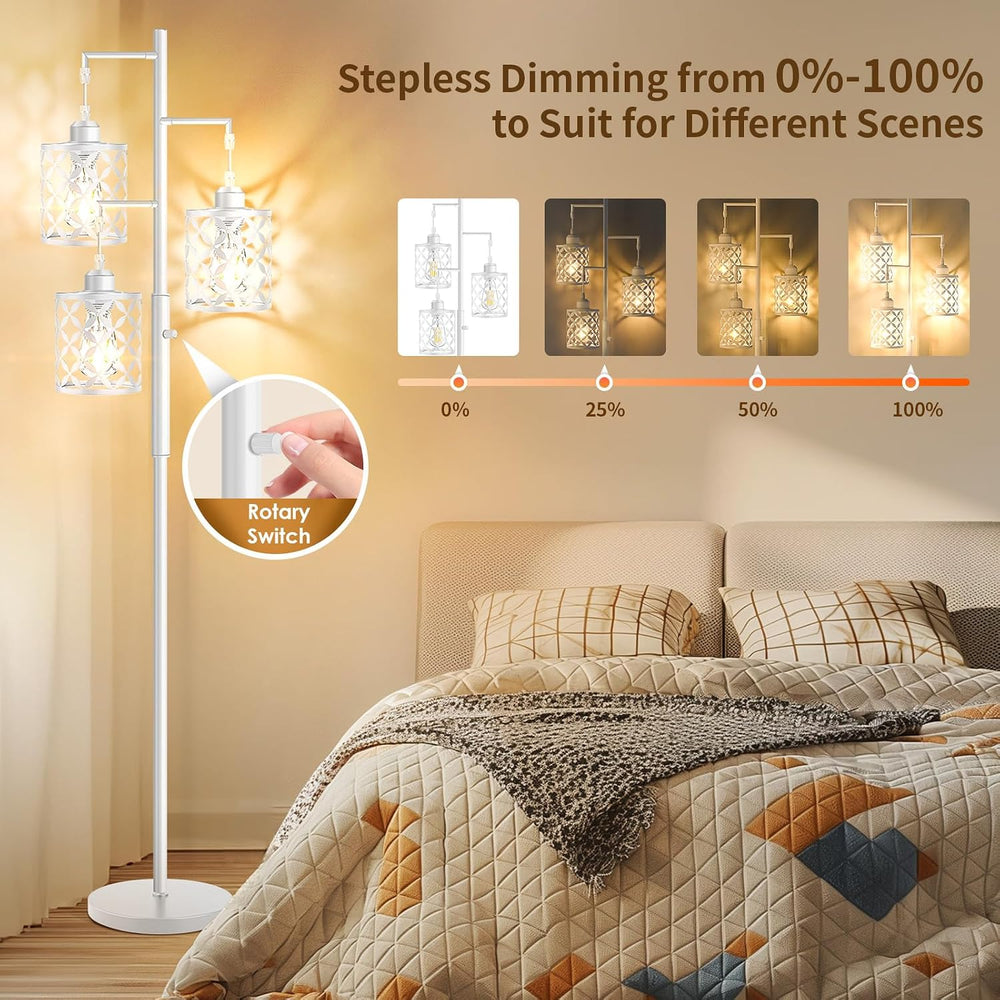 68" Modern Tree Floor Lamp, Dimmable Minimalist Tall Standing Lamp with ...