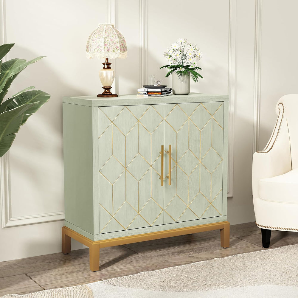 ARTPOWER Accent Cabinet with Doors, Modern Storage Cabinet, Green
