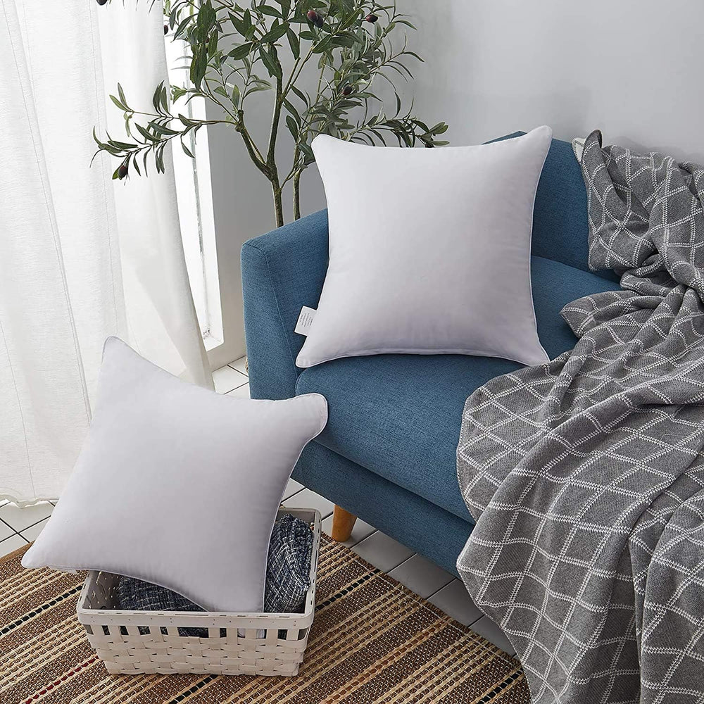 Leeden 24x24 Throw Pillow Inserts Set of 2-100% Cotton Cover
