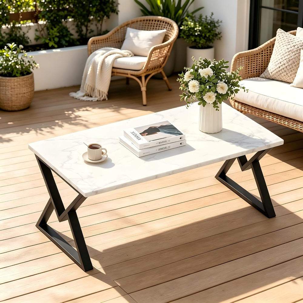 Coffee Tables for Living Room, Marble Coffee Table Modern White