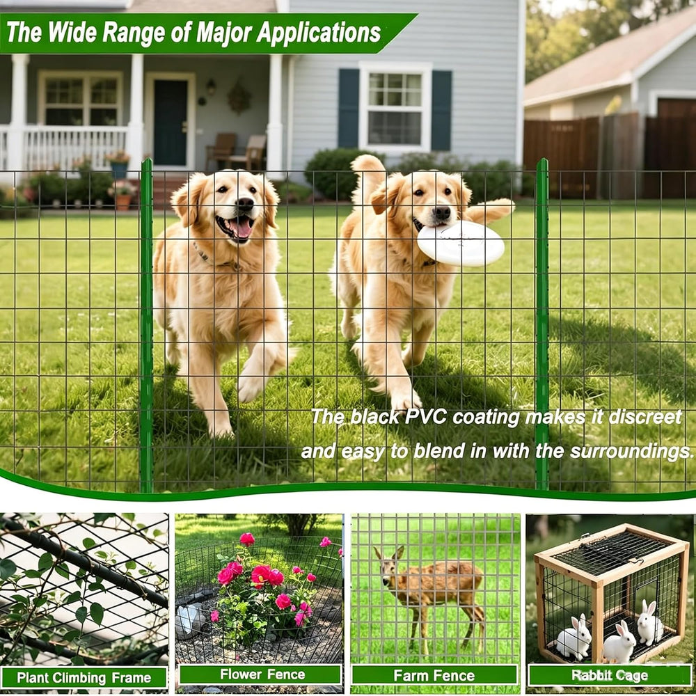 Welded Wire Fence 24inch x 50ft Roll,16 Gauge 2" x 3" Mesh Black