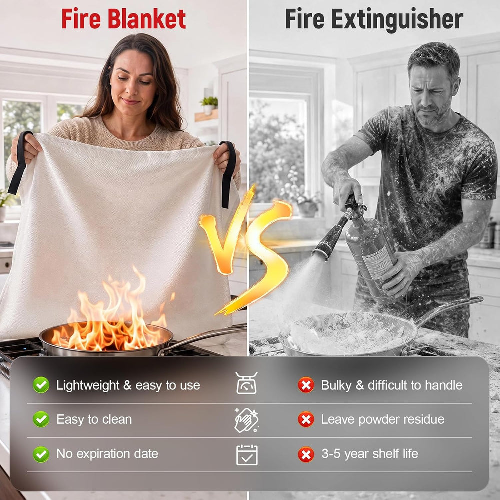 12 Pack Fire Blanket for Home, Kitchen, Camping, Warehouse