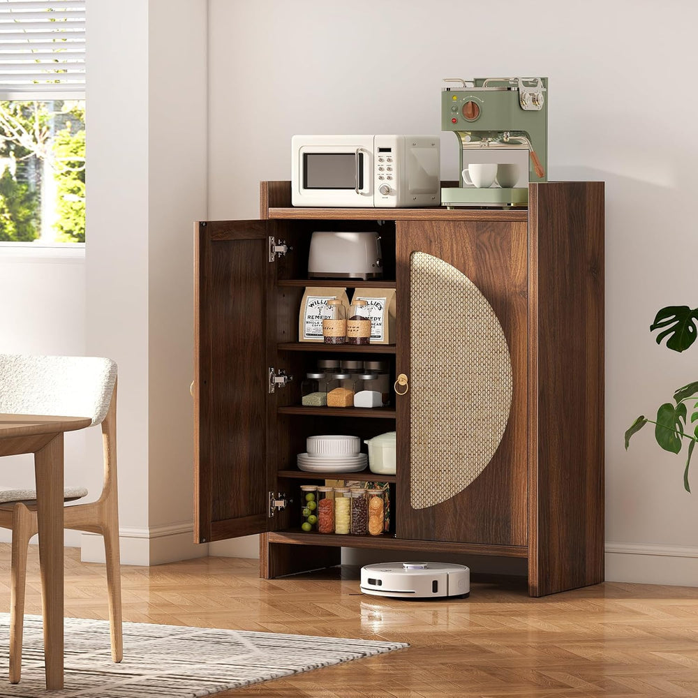 Shoe Cabinet Storage for Entryway - Rattan Entry Way Shoe Storage Cabinet wit...