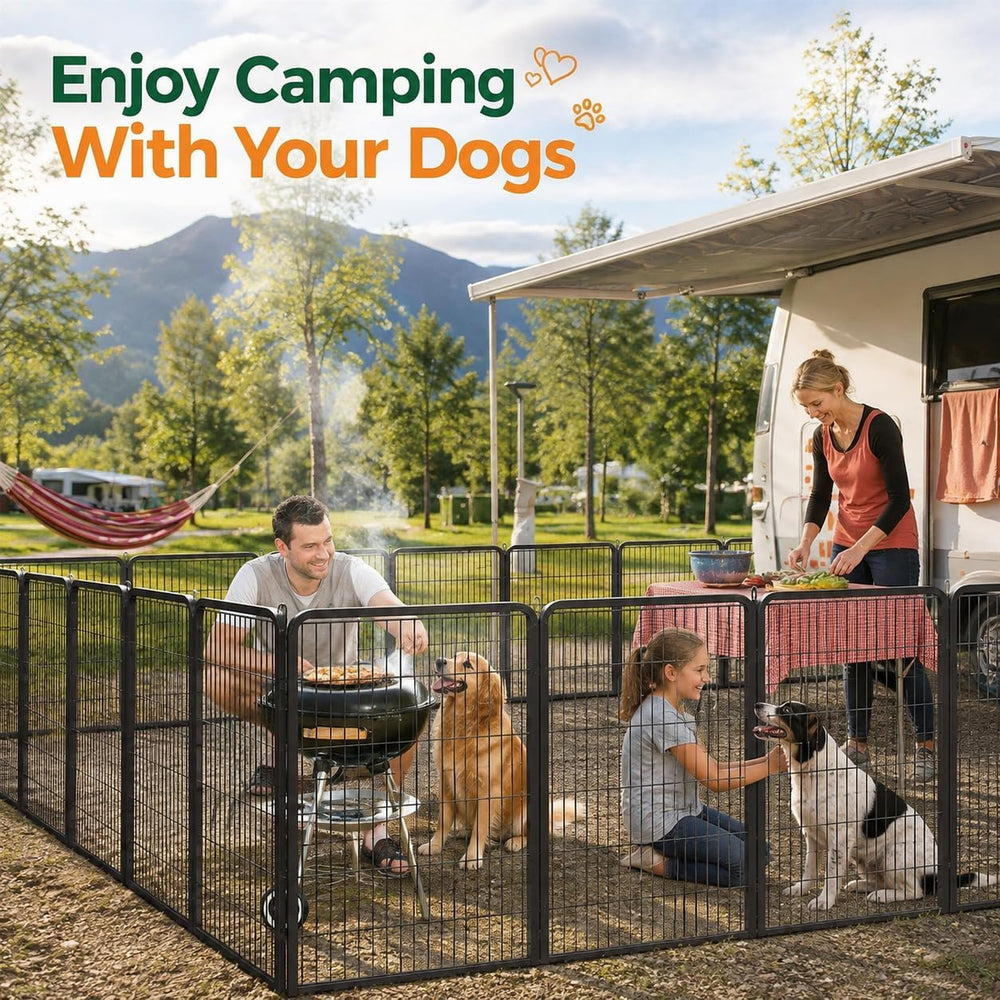 Yaheetech Dog Playpen 47in 6 Panels Pet Fence for Indoor Yard RV Camping