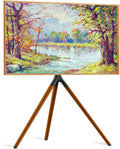 UPGRAVITY Black Easel TV Stand with Tripod Base for 32 to 65 inch Screen