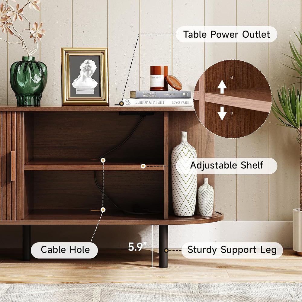 ONBRILL 63" TV Stand with Power Outlet & Storage for TVs up to 70&qu...
