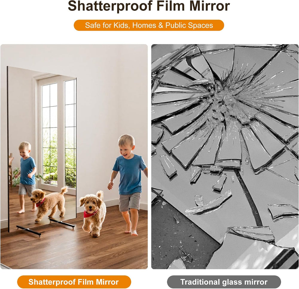 brisafe Mobile Folding Screen NanoMirror, 118 x 71 in, White