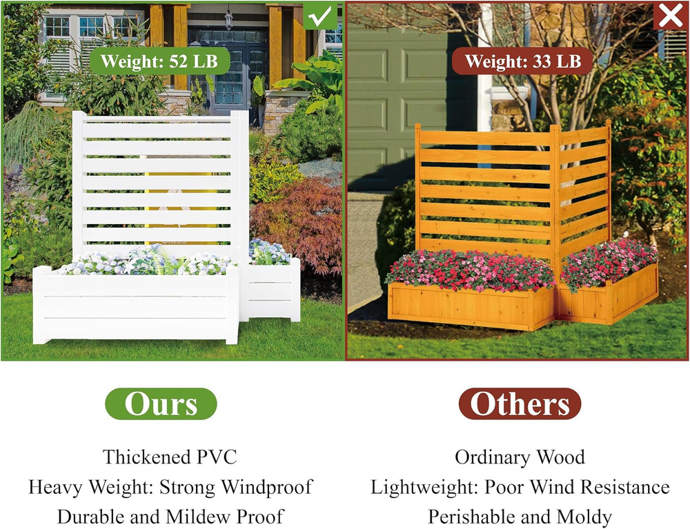 No-Dig Air Conditioner Fence 36" W X 45" H White Vinyl Privacy Fenc...