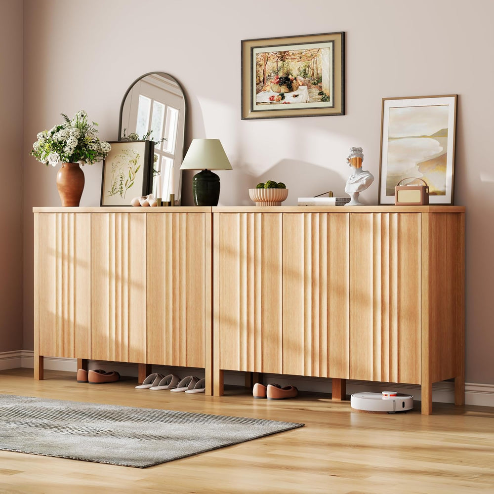 Vlsrka Shoe Storage Cabinet with 3 Doors and Adjustable Shelves