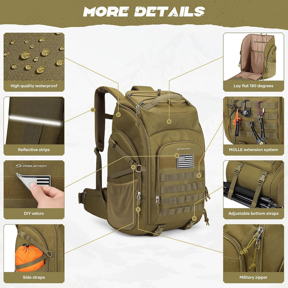 Maelstrom Tactical Backpack for Men, Water Resistant 40L Military Bag
