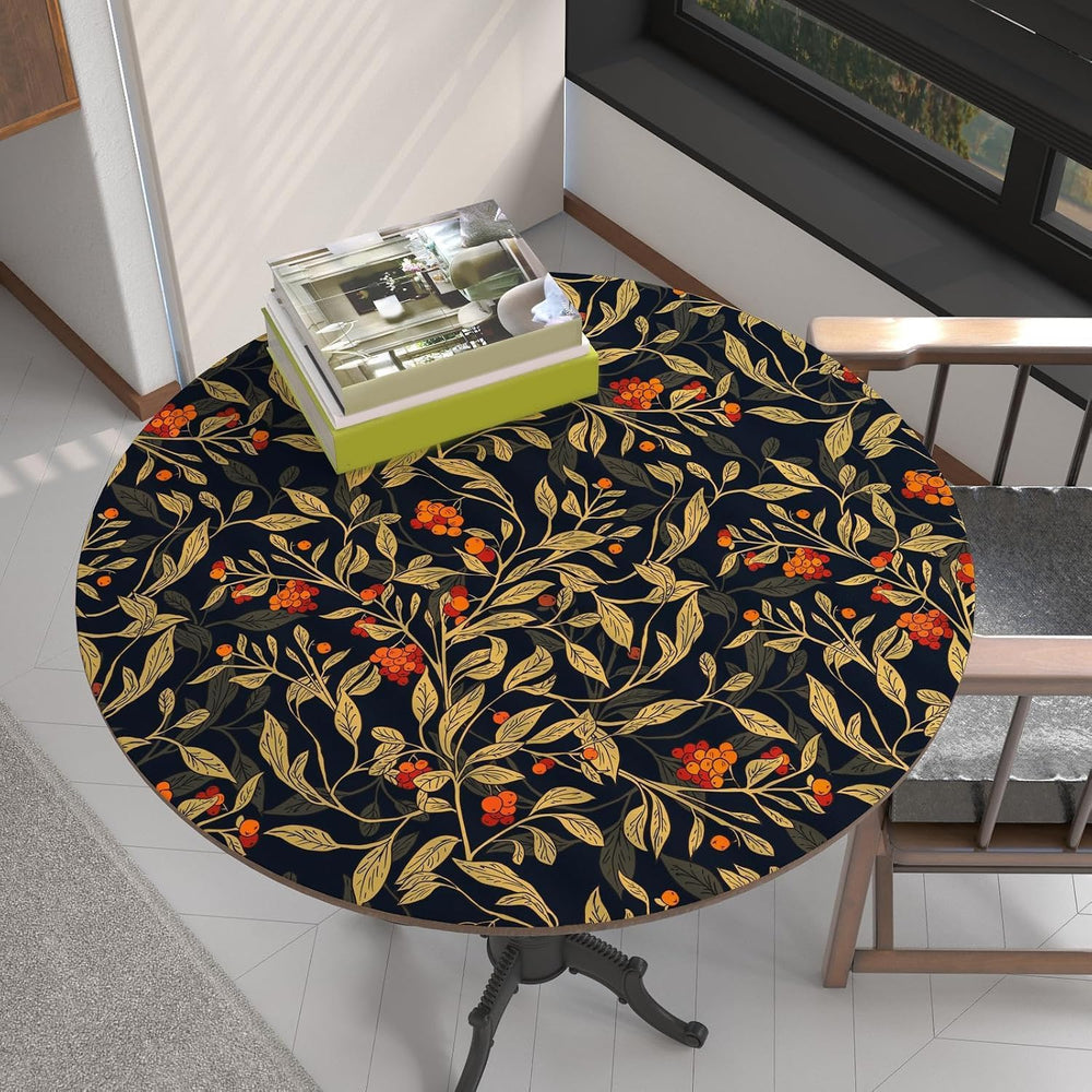 Black Vintage Leaves Berries Peel and Stick Wallpaper 17.5" x 393"