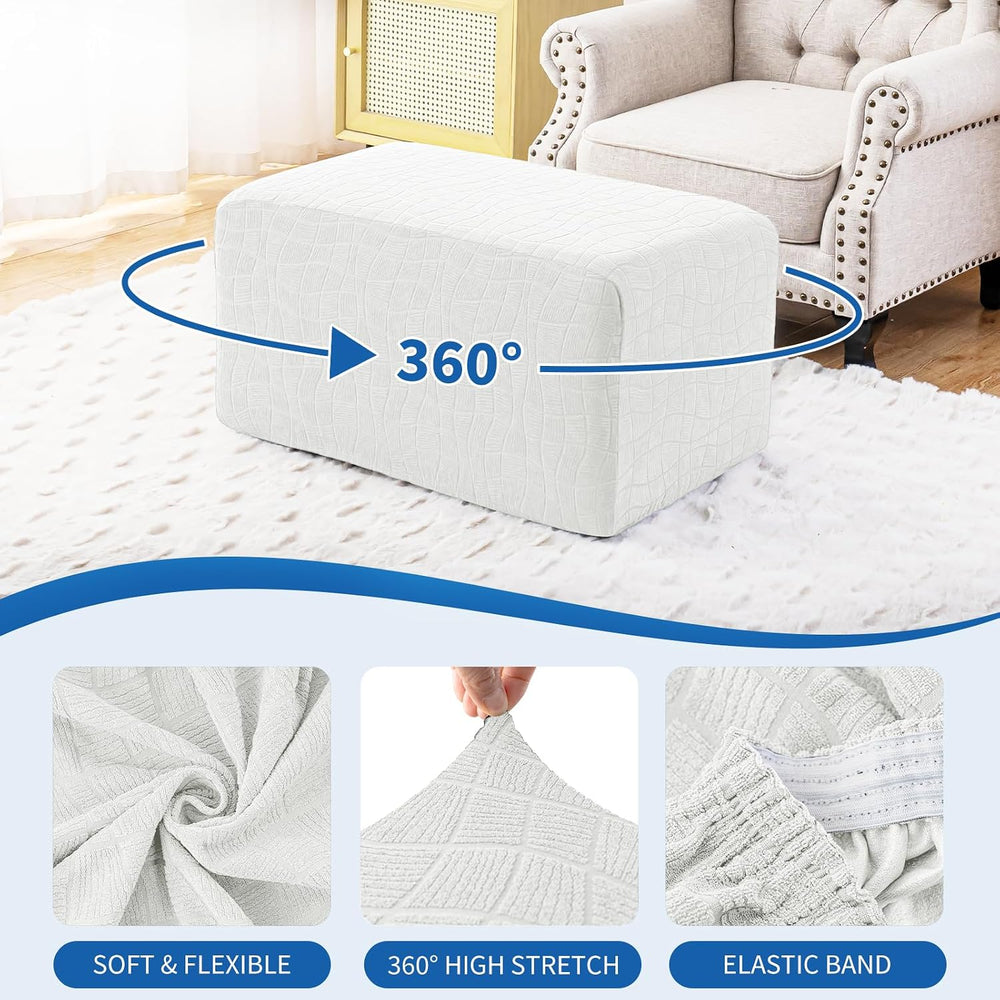 Waterproof Ottoman Cover Slipcover Washable Stretch Living Room