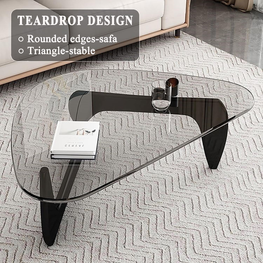 Modern Glass Coffee Table for Living Room, Mid Century Coffee Table, Small Co...