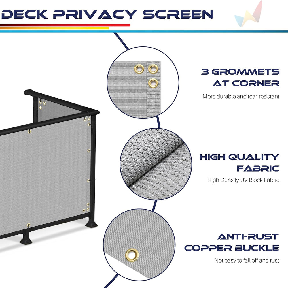 Windscreen4less 3'x50' Balcony Privacy Screen Cover for Apartment, Gray