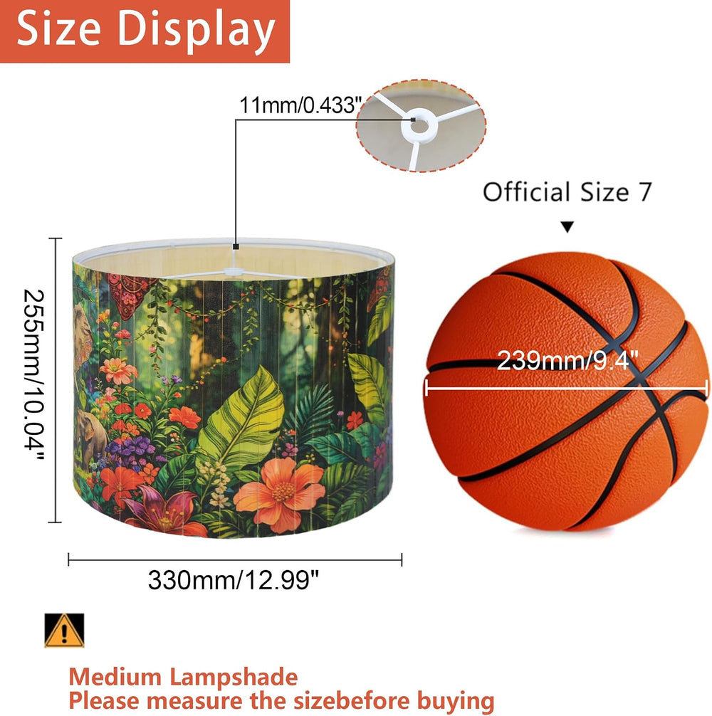 Natural Bamboo Drum Lamp Shade,Tropical Plants Covers,13×13×10 Inch Wide Rim ...