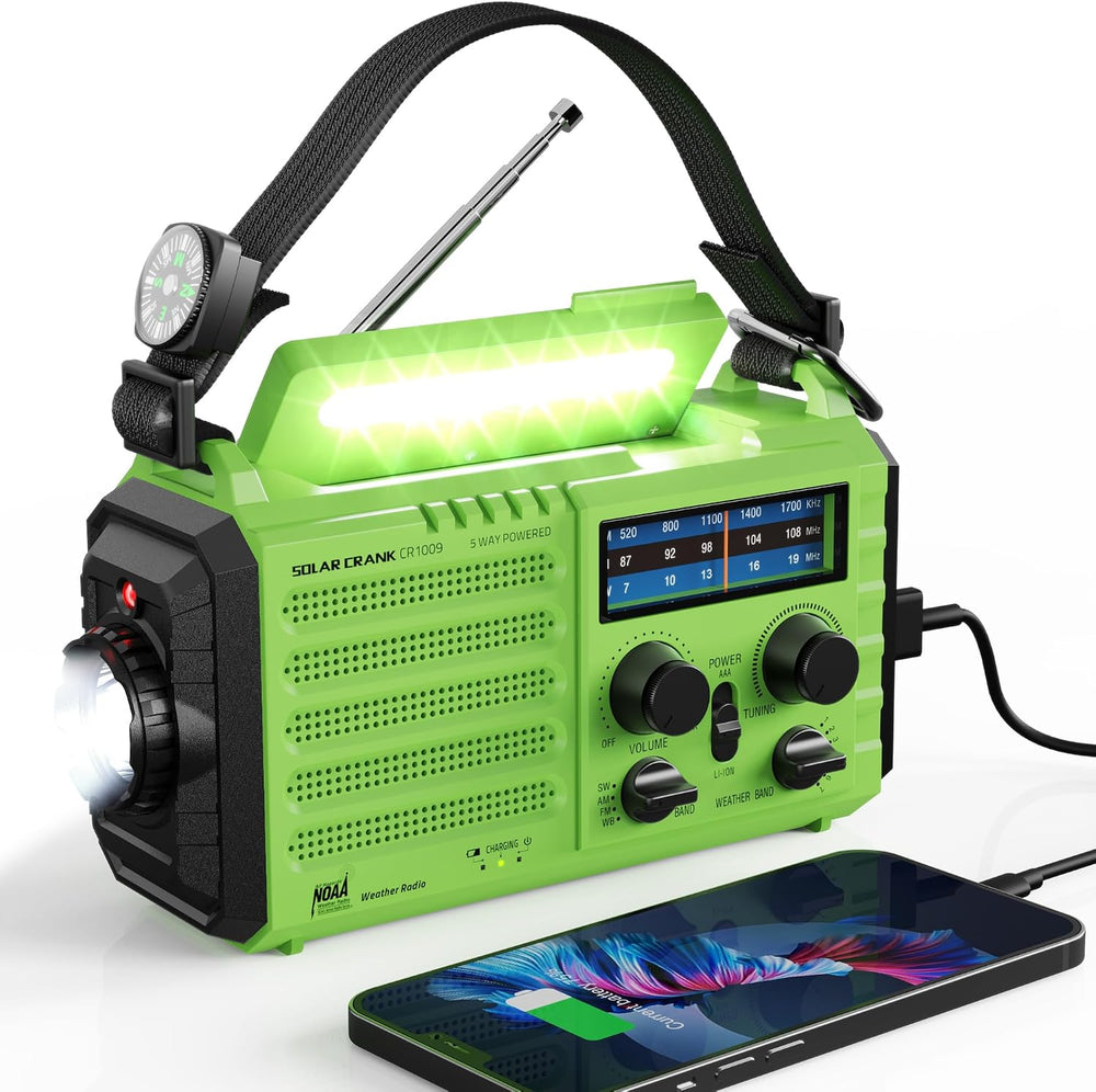Raynic Weather Radio, 5000mAh/18500mWh Solar Hand Crank Emergency Radio, Batt...