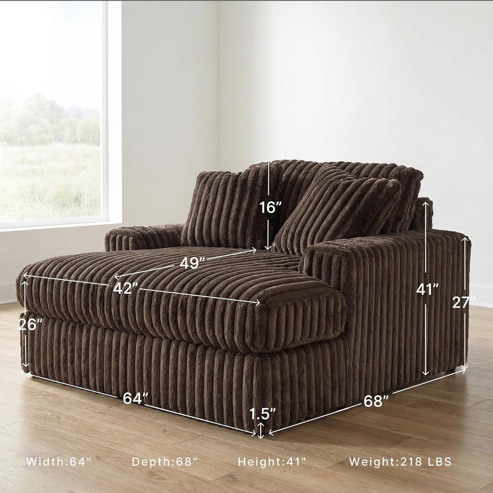 Signature Design by Ashley Oversized Chaise Lounge Chair, Chocolate Brown