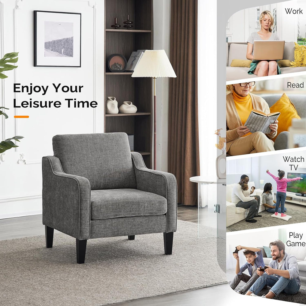 VINGLI Accent Chairs Set of 2, Chenille Upholstered Armchair Living Room