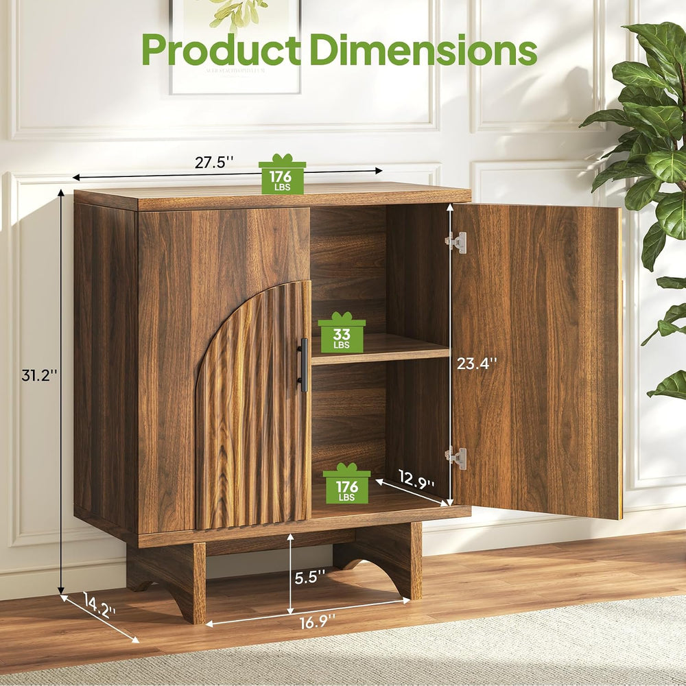 Welzona Sideboard Buffet Cabinet with Storage, Accent Cabinet, Walnut