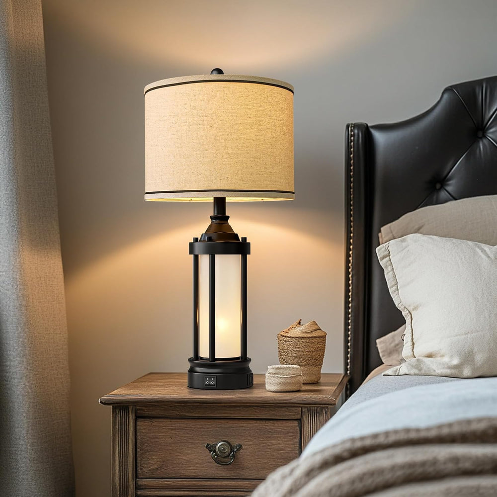 25'' Table Lamps for Bedroom Living Room Lamps Set of 2 Farmhouse Nig...