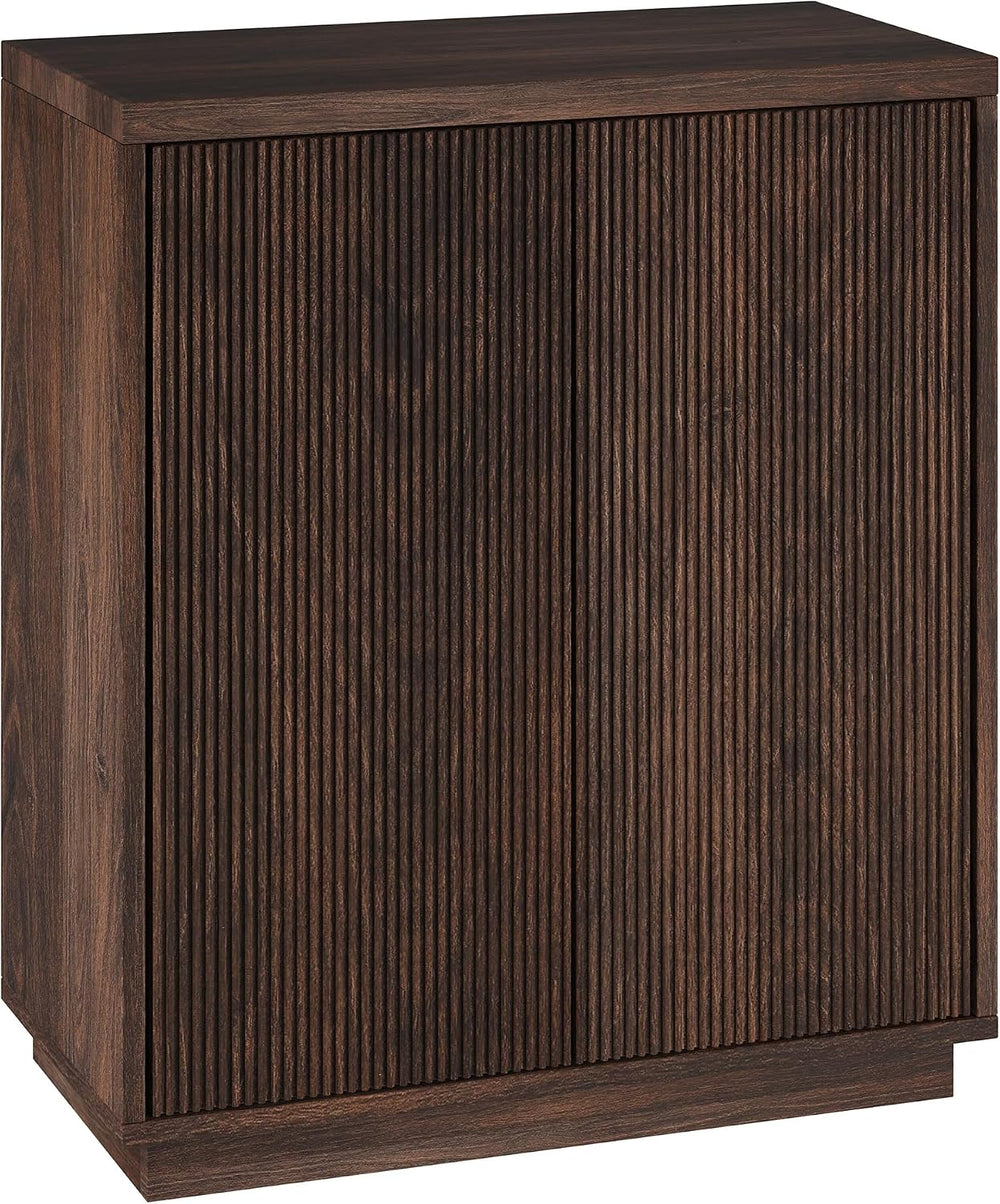 Henn&Hart 28" Fluted Accent Cabinet, Sideboard Buffet, Rich Brown