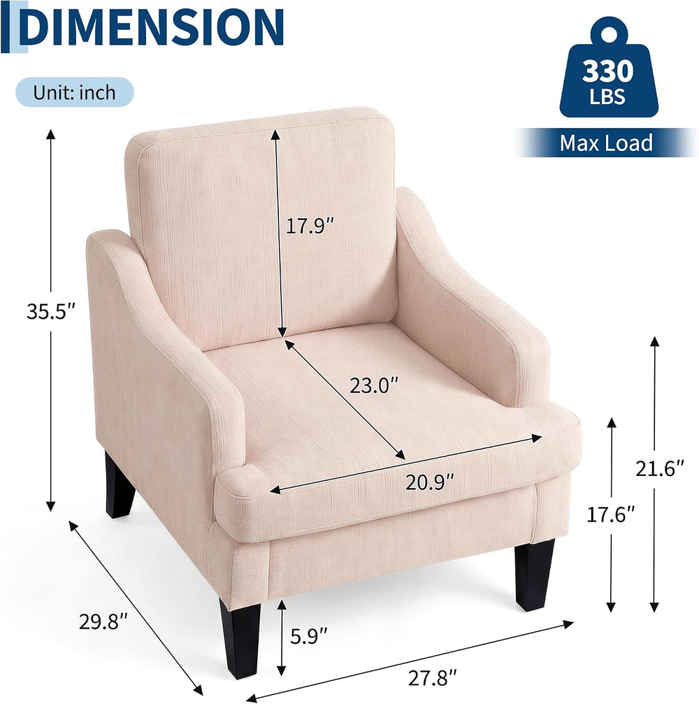 Garvee 2Pcs Accent Chair, Upholstered Armchair for Living Room, Pink