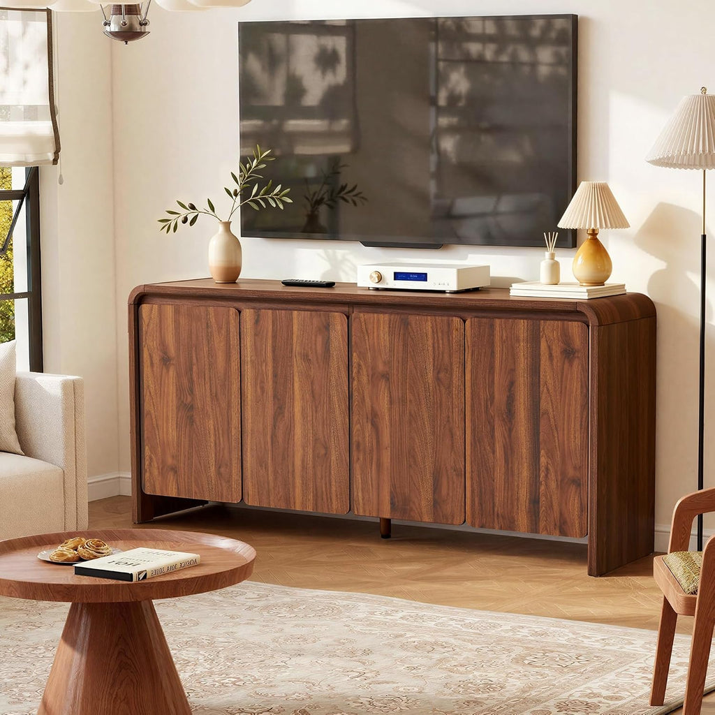 63" Sideboard Buffet Cabinet with Storage, Accent Cabinet with 4 Doors