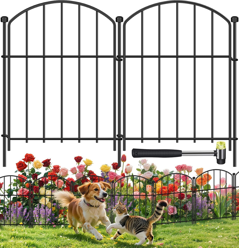 Decorative Garden Fence, 25-Pack No Dig Animal Barrier for Yard Edging