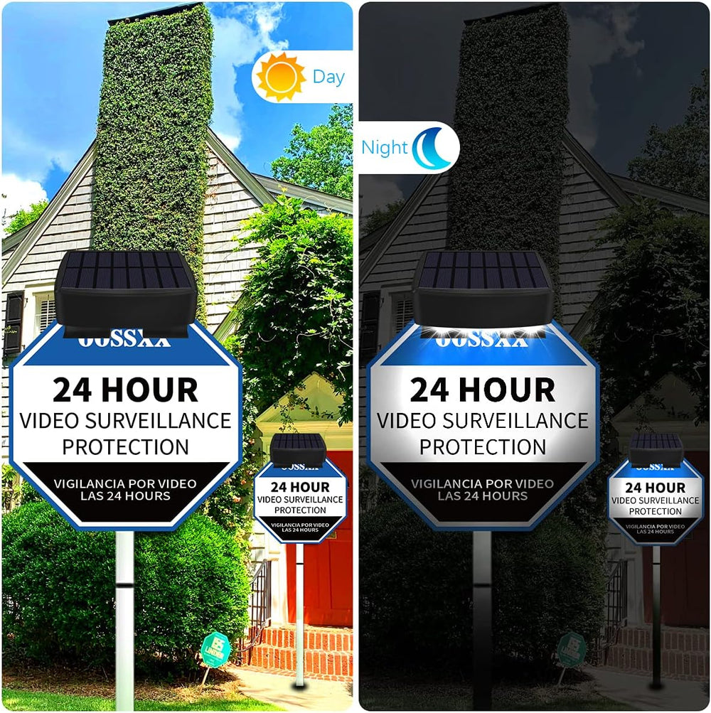 OOSSXX Solar Powerd Deck LED Solar Light Clip-On Yard Security, 2Pack