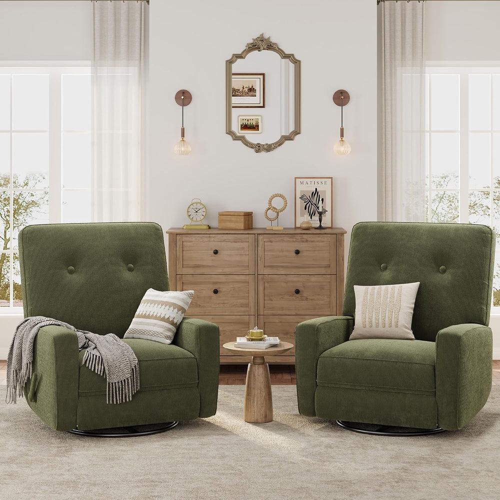 IDEALHOUSE 360° Recliner Chair with Adjustable Backrest & Footrest, Green