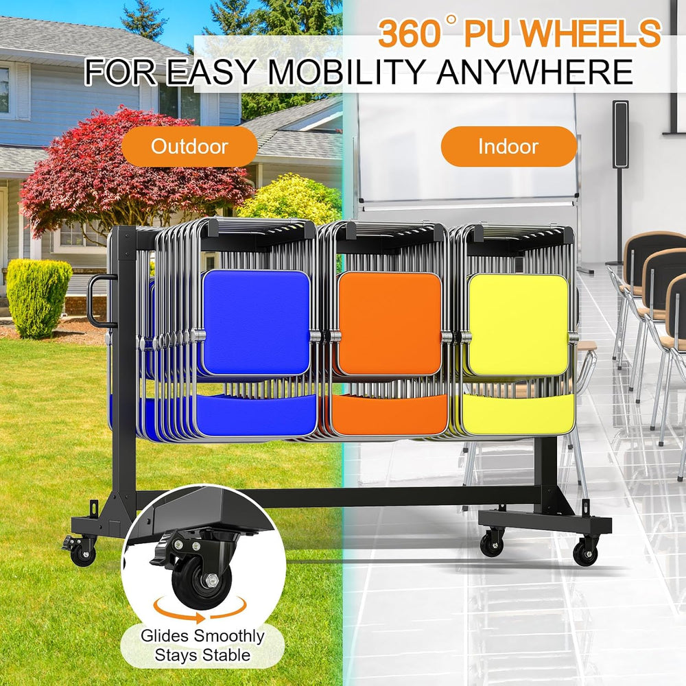 SPECRAFT Folding Chair Rack and Table Cart for 42 Chairs or 12 Tables