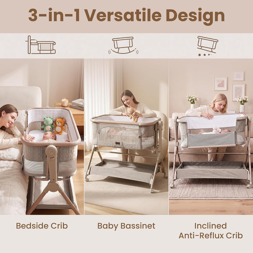 Bassinet Bedside Sleeper for Newborns, Tool-Free, Stable and Secure