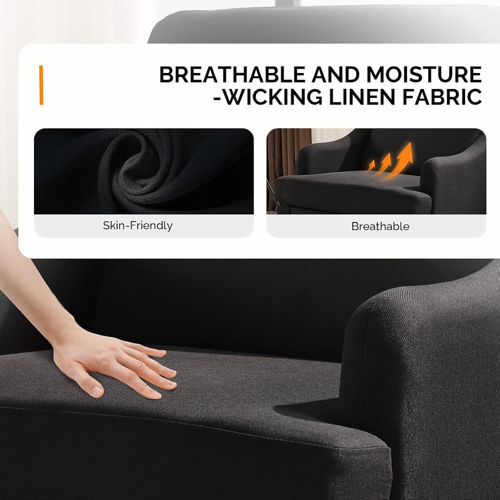 VINGLI Accent Chair, Small Cozy Upholstered Armchair, Compact Reading Chair